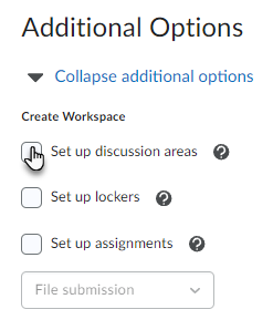 Additional options discussions ticked